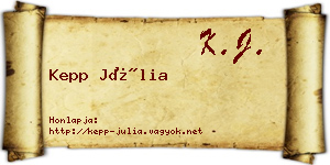 Kepp Júlia névjegykártya